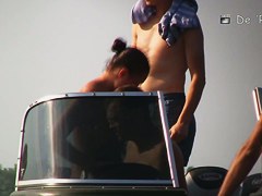 Beach sex cam shooting nude people on boat and on beach