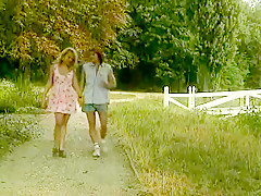 German blonde girl fucked outdoor dp