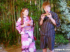 Kana Suzuki In Kimono Sucks Cock Outdoors - JapanHDV