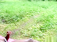 The french blonde girl get fucked outdoor by a black man