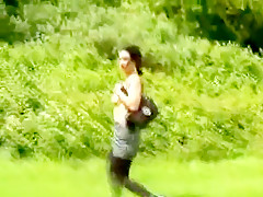 Avalon K outdoor flash and masturbating