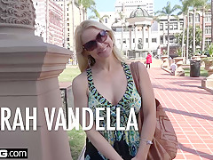BANG Real MILFS Sarah Vandella sucks & rides cock in public