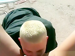 Lusty temptress Crystal enjoys taking a hard boning outdoors