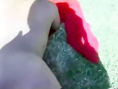 Barely legal brunette hottie gets her ass shafted outdoors POV style