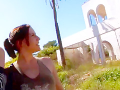 Caveman fucks petite girl on the beach