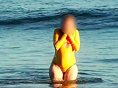 Onepiece swimsuit just add water seethrough transparent shee