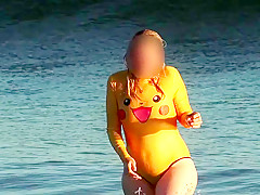 Onepiece swimsuit just add water seethrough transparent shee