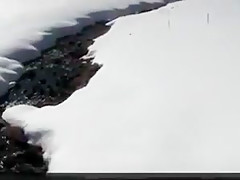 sucks cock in the winter in the snow