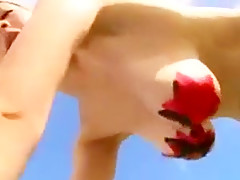 Marina Yamasaki - bouncing saggy tit with nipple cover