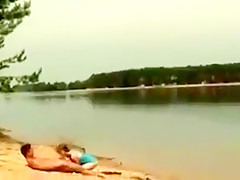 Nude Beach - Passionate Redhead college girl Suck  Fuck