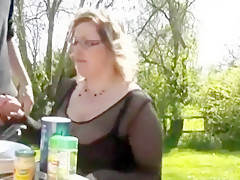 BBW in Lingerie facial Outdoor