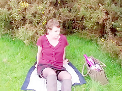 Mature 36AA Sluts Saucy Strip  Public Masturbation