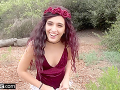 Brooke Haze takes a break from hiking to suck a cock