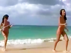 Playtime on lesbian beach