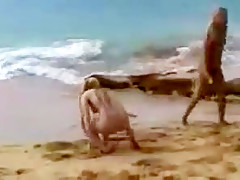 Playtime on lesbian beach