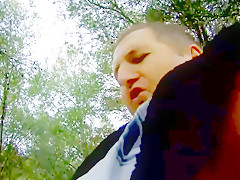 Petite girl gets sharp sex in forest