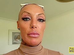 Lascivious subslut Brooke Jameson dominated and fed cum