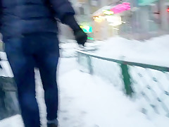 MILF's ass in winter