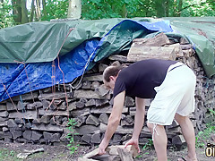 Old hard wood for curious young girl