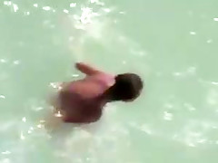 Nude Beach - Loving Little Tits Bareback MMF Threesome