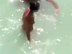 Nude Beach - Loving Little Tits Bareback MMF Threesome
