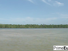 Blonde Hottie Barbie Banks Has A Beach Threesome - PrimeEuro