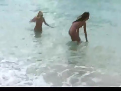 Nude Beach - PhotoShoot 2 - Two Babes Peeing