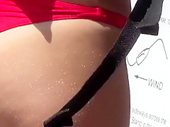 Amazing Red Thong Sexy Ass