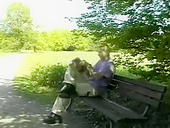 German mature will be drilled so hard outdoors