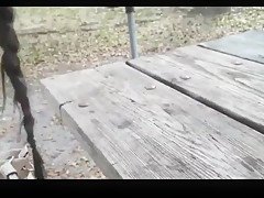 college girl gives BF HJ in park