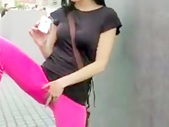 horny brunette from bigogirls.info masturbates outdoor