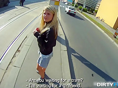 Dirty Flix - Kelly Candy - Blonde cutie tricked into outdoor sex