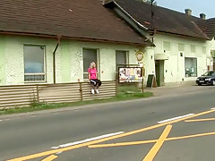 Clara Moon gets plowed hard outdoors