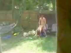 Spying fuck in the garden