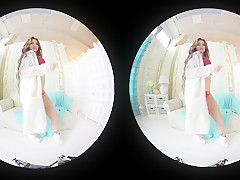 Fit, Busty Brunette Strips