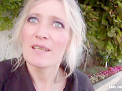 Blonde Mature Sucks  Fucks Outdoors - Mature'NDirty