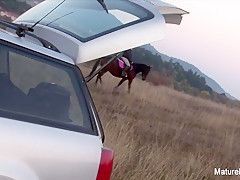 Blonde Mature Sucks  Fucks Outdoors - Mature'NDirty