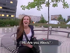 Young dumb brunette fucked outdoors by big cock