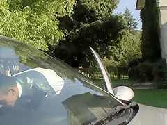 Velvet and Jay Dee fullyclothed outdoor sex