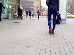 Girl with sexy tight ass waiting someone