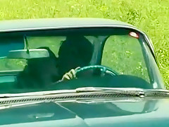 A Hot Blonde Gets Fucked Outdoors on a Classic Caddy