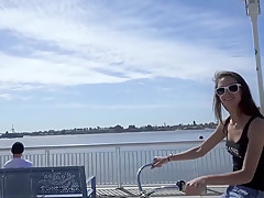 Charity Crawford gets her  pussy stretched outdoors