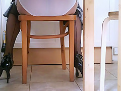 White Pantie Flashing On Her Bed