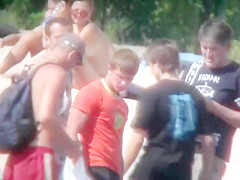 Hot young bombshells take off their bikinis to sunbathe in