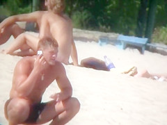 Hot young bombshells take off their bikinis to sunbathe in