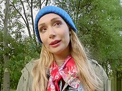 Lost dog leads to hot outdoors sex