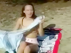 Winter on nudist beach