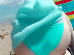 Real amateur couple having sex on the beach