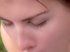 Short haired teenie outdoor sex