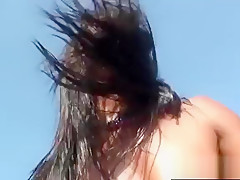 Pierced party slut fucked outdoor on a speedboat